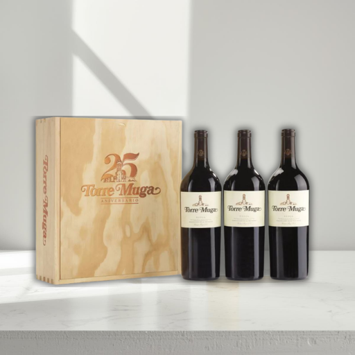 [5CEV3BTM] ESTUCHE VINO TINTO TORRE MUGA 3 BOTELLAS D.O. LA RIOJA