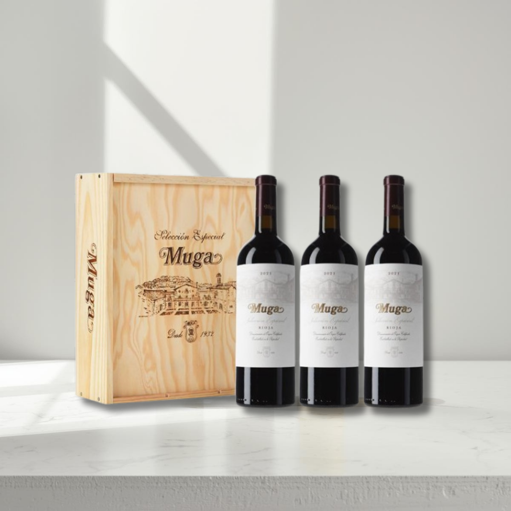 ESTUCHE VINO TINTO MUGA 3 BOTELLAS D.O. LA RIOJA