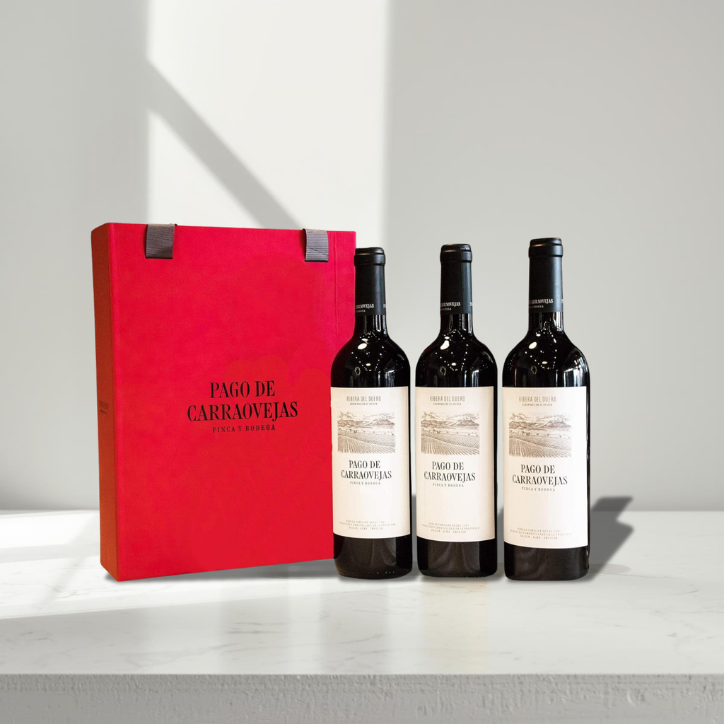 ESTUCHE VINO TINTO PAGO DE CARRAOVEJAS 3 BOTELLAS D.O. RIBERA DEL DUERO